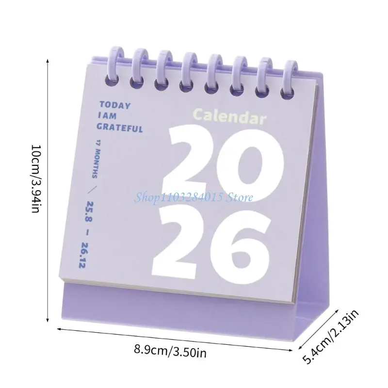 Compact 2026 Desktop Calendar - 12-Month Office Planner