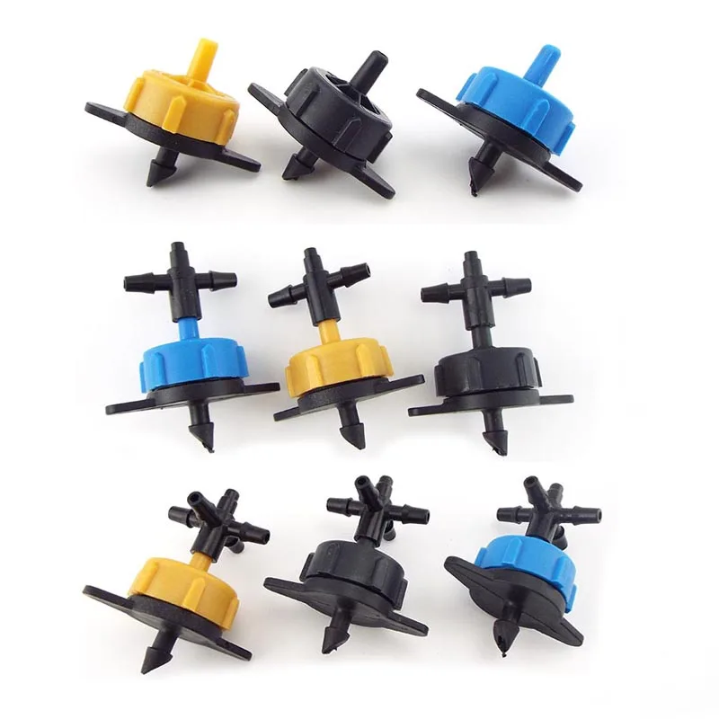 

10pcs Fixed Flow 2L 4L 8L Pressure Compensating Dripper Tee Adapter 4/7mm 3/5mm Hose Water Garden Mirco Drip Irrigation System