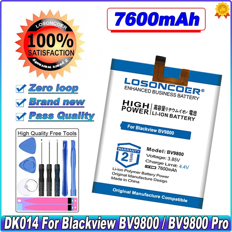 

Аккумулятор LOSONCOER 7600 мАч для Blackview BV9800 / BV9800 Pro, батареи для Blackview DK014