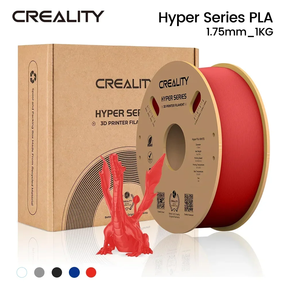 

Creality Hyper PLA Series K1 Filament High Flow High Speed PLA Filament 1KG for Ender 5 S1 Ankermake M5 Bambu P1P FDM Printers