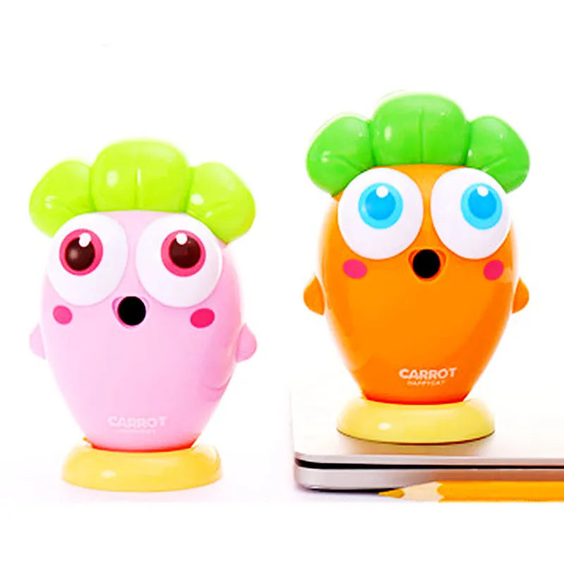 New Cute Kawaii carrot pencil sharpener Student Hand-shake pencil sharpener for Children kids gift prize Office School Supplies