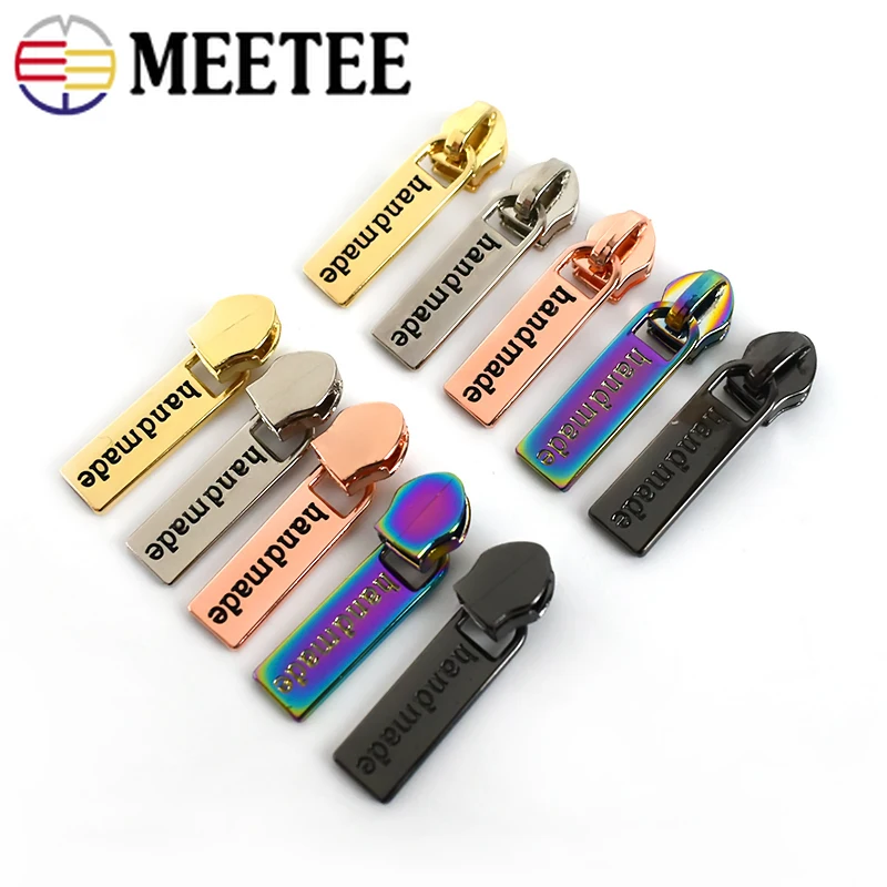 10pcs Meetee Handmade Zipper Sliders for 5# Nylon Zippers Garment Bag Zip Head Puller Repair Kits DIY Sewing Accessories