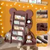 Brown Bear Kids Bookshelf Sling Toddler Bookcase 5-Tier Montessori Baby Book Rack Children Toy Storage Organizer Wood Display 5