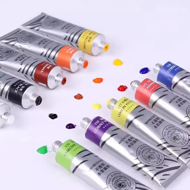 Paul Rubens Non-transparent Watercolor Paint Tube 15ml 36 Colors Professional Watercolour For Painting Anime Art Supplies