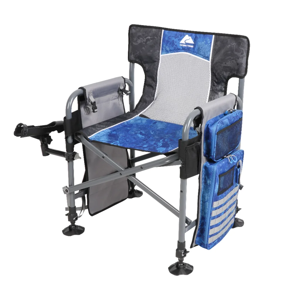 

Ozark Trail Camping Director Fishing Chair, Blue, Adult