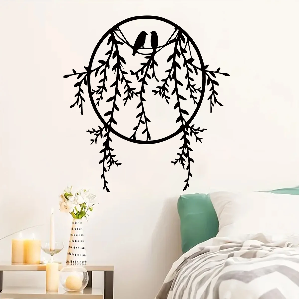 Bird in The Willow Tree Wall Stickers Decoration for Bedroom Girls Gift Wall Art Kids Room Sweet Home Decore Living Room