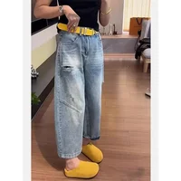 Loose Straight Leg Harlan Denim Jeans Women's Spring New Style Pear Shape Thin Carrot Pants Large Size Wide Leg Pants