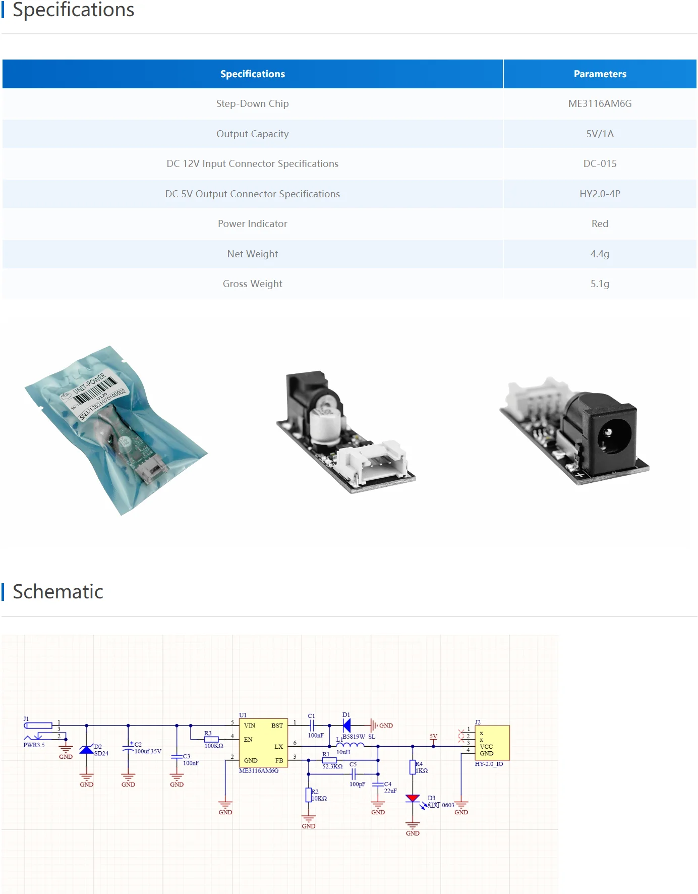 Official 5V Buck Converter Unit (ME3116AM6G)