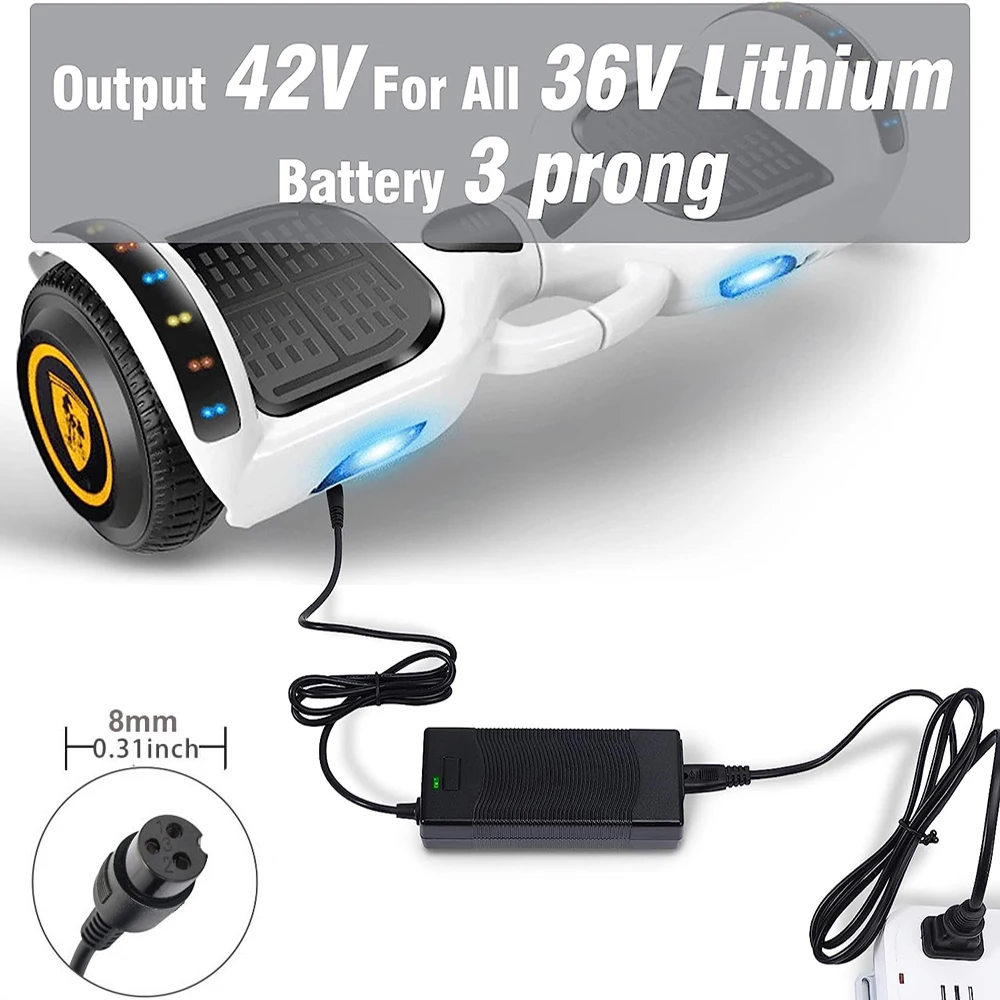 Cargador de batería Universal para Hoverboard, adaptador de corriente para  patinete eléctrico, rueda de equilibrio inteligente, enchufe europeo y  estadounidense, 42V, 1A, 36v - AliExpress