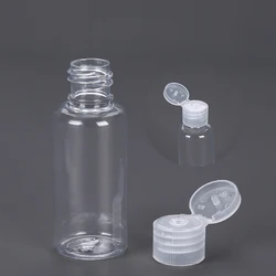 10 - Piece Set of Leak - Proof Refillable Travel Bottles with Flip Caps (5ml - 100ml) - 5ml (Transparent)