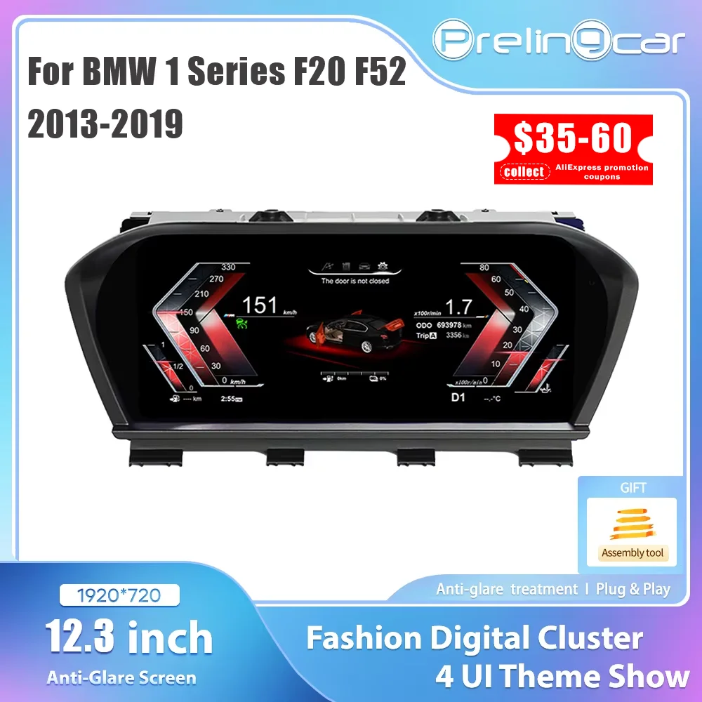Tableau de bord numérique de voiture pour BMW série 1 2 F20 F21 F52 F22 X1 F48 F49 X2 F39, panneau de compteur de vitesse, groupe d'instruments de Cockpit virtuel
