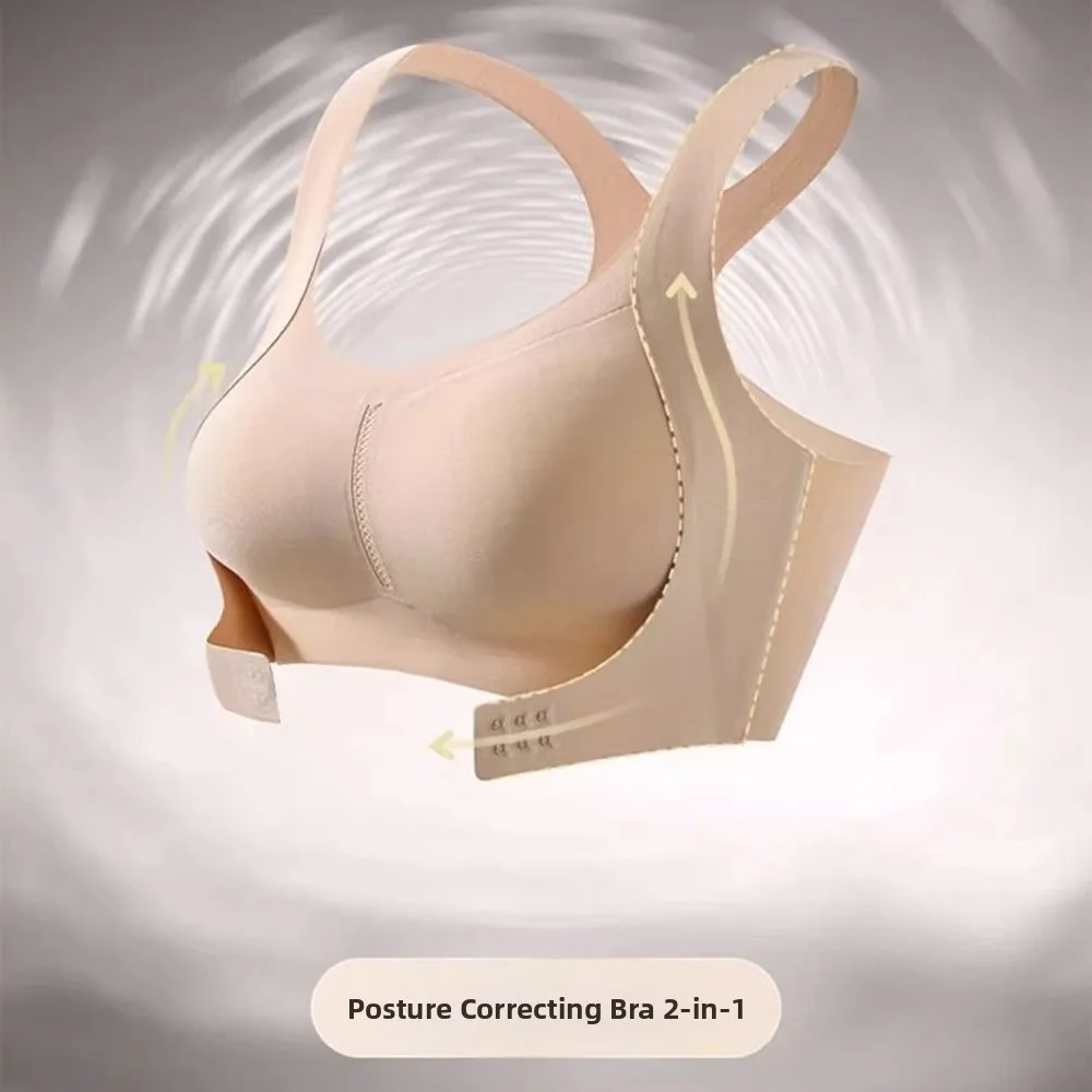 2 in 1 Posture Corrector Bra Adjustable Full Cup Front Closure Bra Shockproof Comfortable Women Seamless Bras Sports Fitness 4