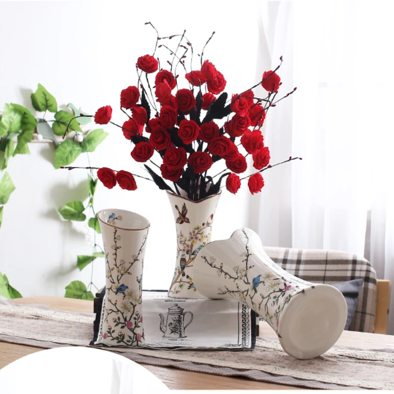 

Living Room Tabletop Vase Ornament Ceramic Watering Flower Arrangement Decorative Crafts Flower Pot Indoor Home Decoration