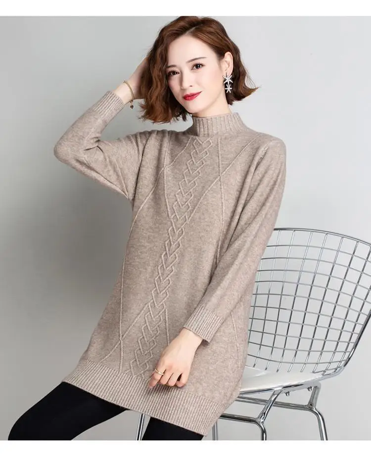 Halb Stehkragen Schicht Pullover Weiche Warme Femme Top Frau Kleidung Koreanische Mode Pullover Frauen 2025, Neue Herbst Pullover – Detail 6