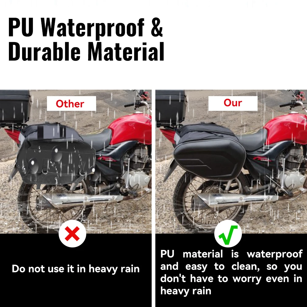 Motorcycle Waterproof Racing Race Motor Helmet Travel Bags Suitcase Saddlebags + One Pair of Raincoat