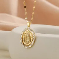 Nouveau Design de collier en Zircon coloré personnalisé, à la mode, léger, luxueux et polyvalent, collier Madonna populaire 3