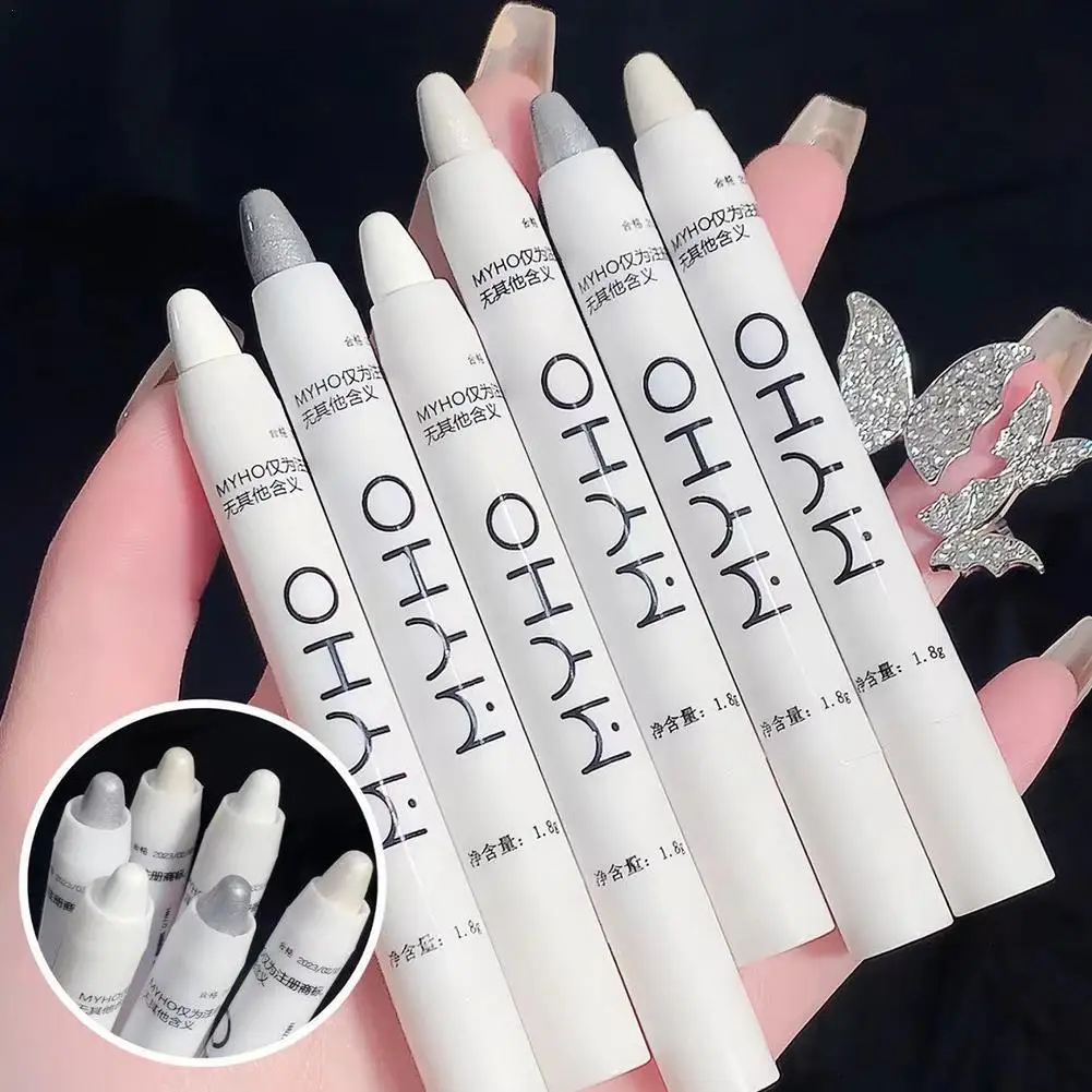 Ombretto Lazy Silkworm Highlighter Matte Pearl Silver Full Cheek Waterproof Brightening Eye Shadow Stick Cosmetici Coreani