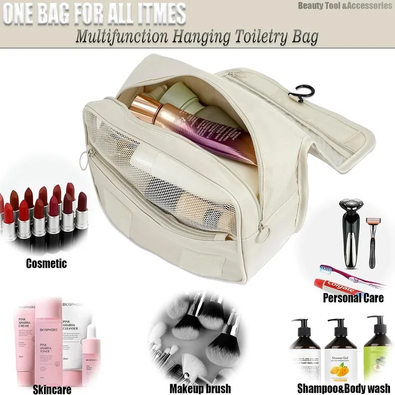 Travel Makeup High Capacity Toiletries Pouch Travel Make Organizer Waterproof Beauty Bathroom Wash
