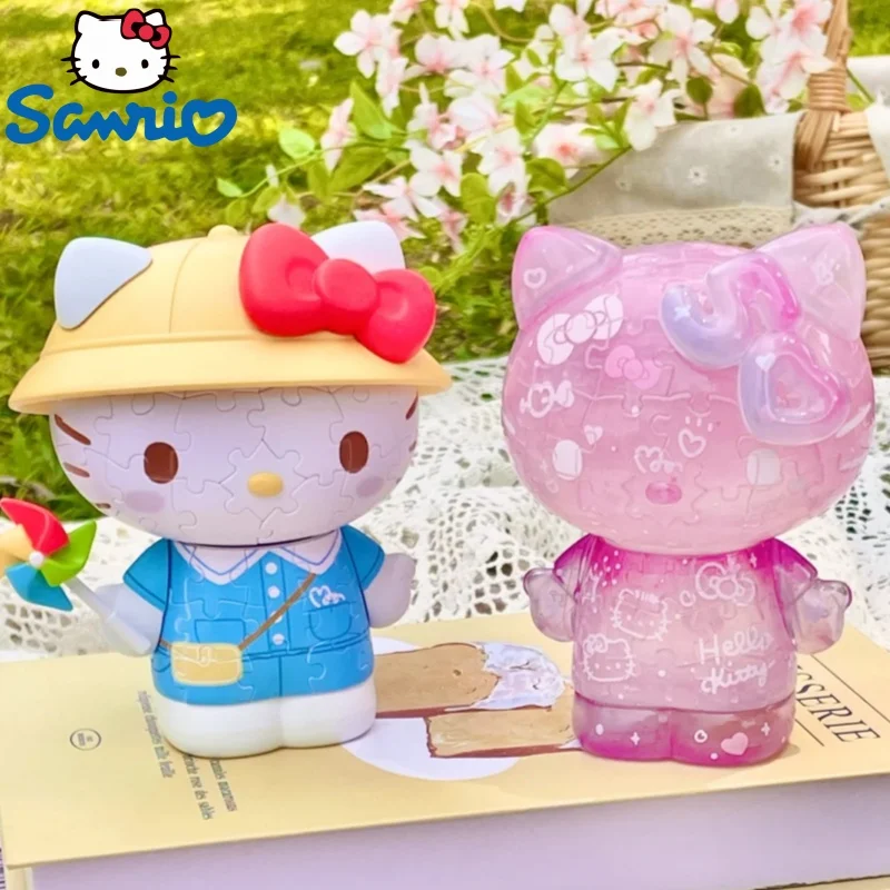 

3d-jp Новинка 2024 Sanrio, Hello Kitty 50 юбилей сборные игрушки модная аниме-фигурка модель 70 градусов образовательная игрушка детский подарок