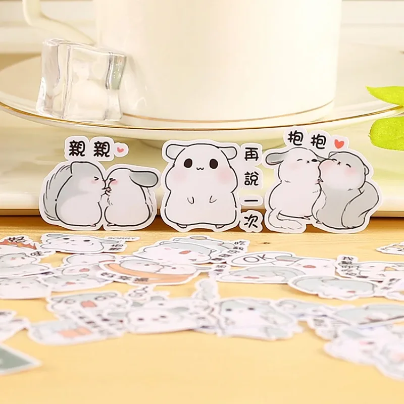 40 Stück kreative süße Kawaii selbstgemachte Hamster 3 Tier Scrapbooking Aufkleber/dekorative Aufkleber/DIY Handwerk Fotoalben