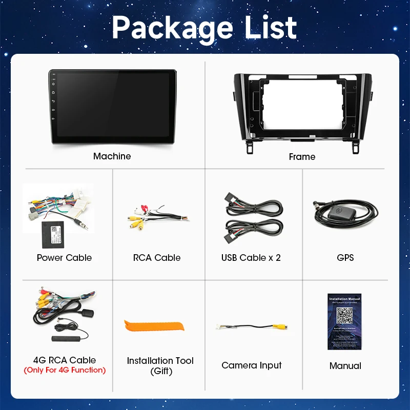 Srnubi 2 Din para Nissan X-Trail 2013-2017, navegación GPS, Android, radio para coche, unidad principal multimedia, Carplay, WIFI, 4G, botón de luz, compatible con SWC, Bluetooth 5,4, sistemas inteligentes para automóviles, accesorios 8