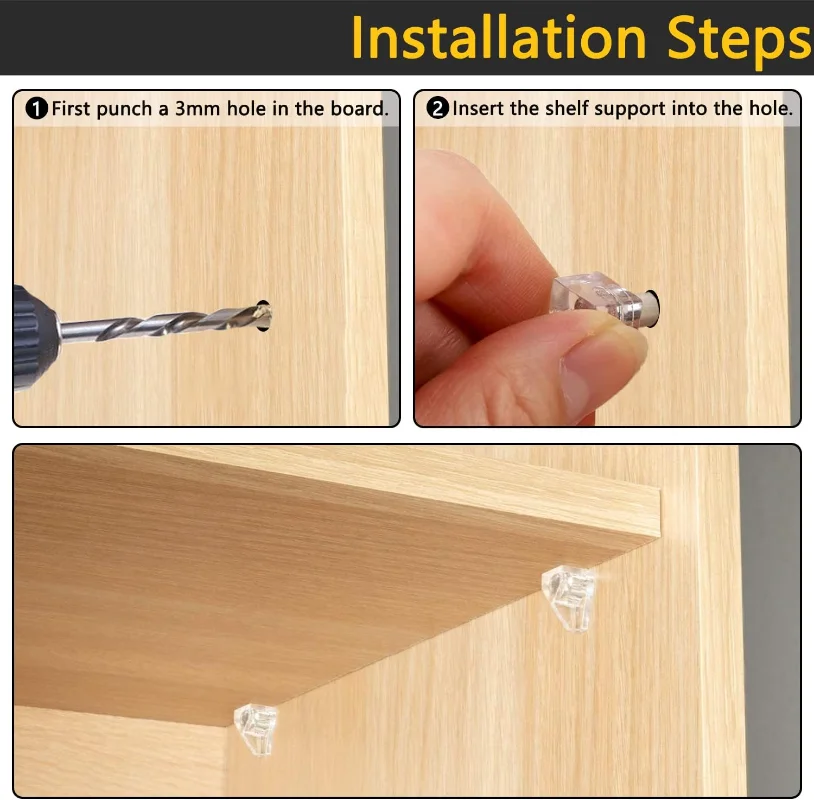 50/10pcs Transparent Shelf Studs Pegs Plastic Laminate Support Cabinet Wardrobe Shelves Glass Plate Support Furniture Hardware