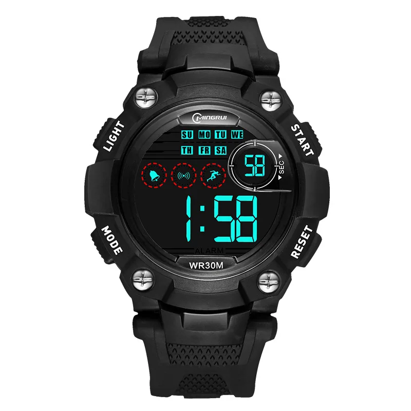 UTHAI Men's Electronic Watch High School Student Sports Watches Waterproof LED Alarm Clock Calendar Kids Digit Smart Wristwatch 3