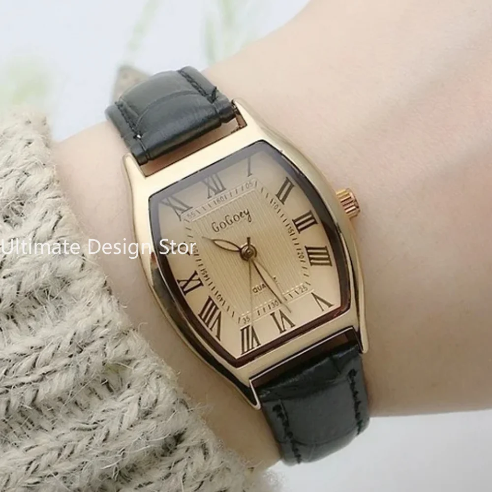 Watch for Women Small Ladies Wristwatches Brown Retro Vintage Leather Bracelet Watch Black Quartz Wristwatches Reloj Mujer women watches