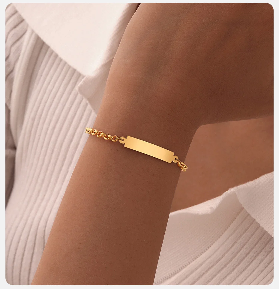 Personalized Name & Date Bracelet for Women, Adjustable Stainless Steel Gift-Giltoria