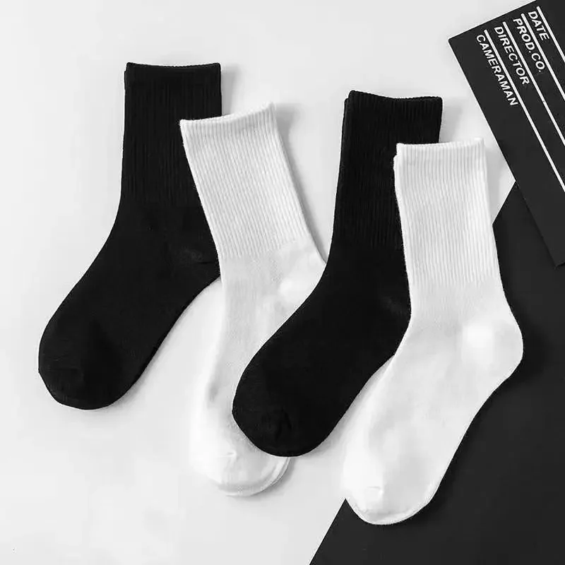 

Носки мужские короткие черно-белые из дышащего хлопка, 5 пар