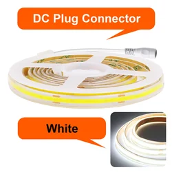 Waterproof Flexible COB LED Strip Light - Warm to Cool White, IP67, High - Density Linear Lighting - 24V 8m (DC Plug White)