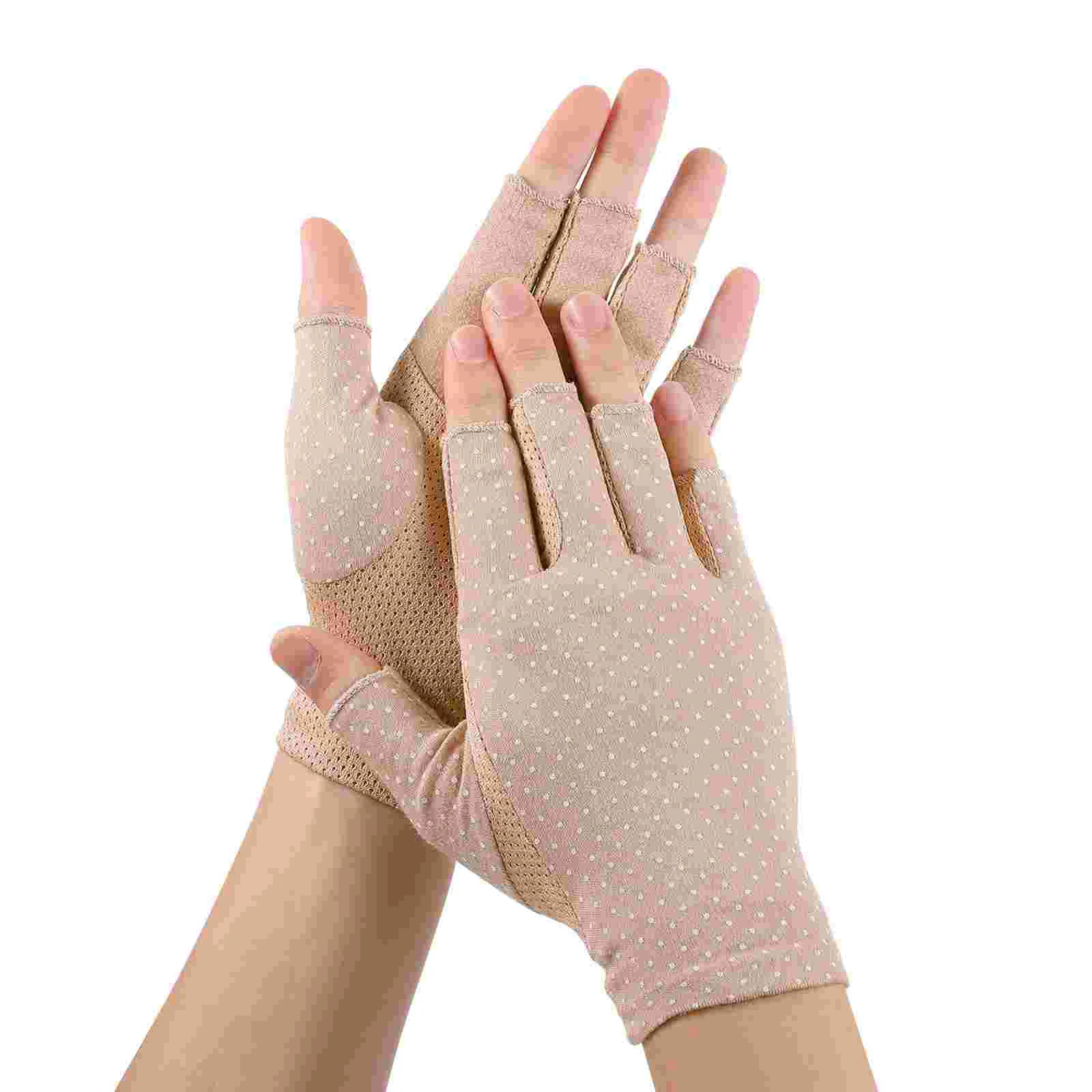 

1 Pair Summer Outdoor Sun Protection Non Skid Cotton Breathable Driving Fingerless for Riding Fishing Hiking