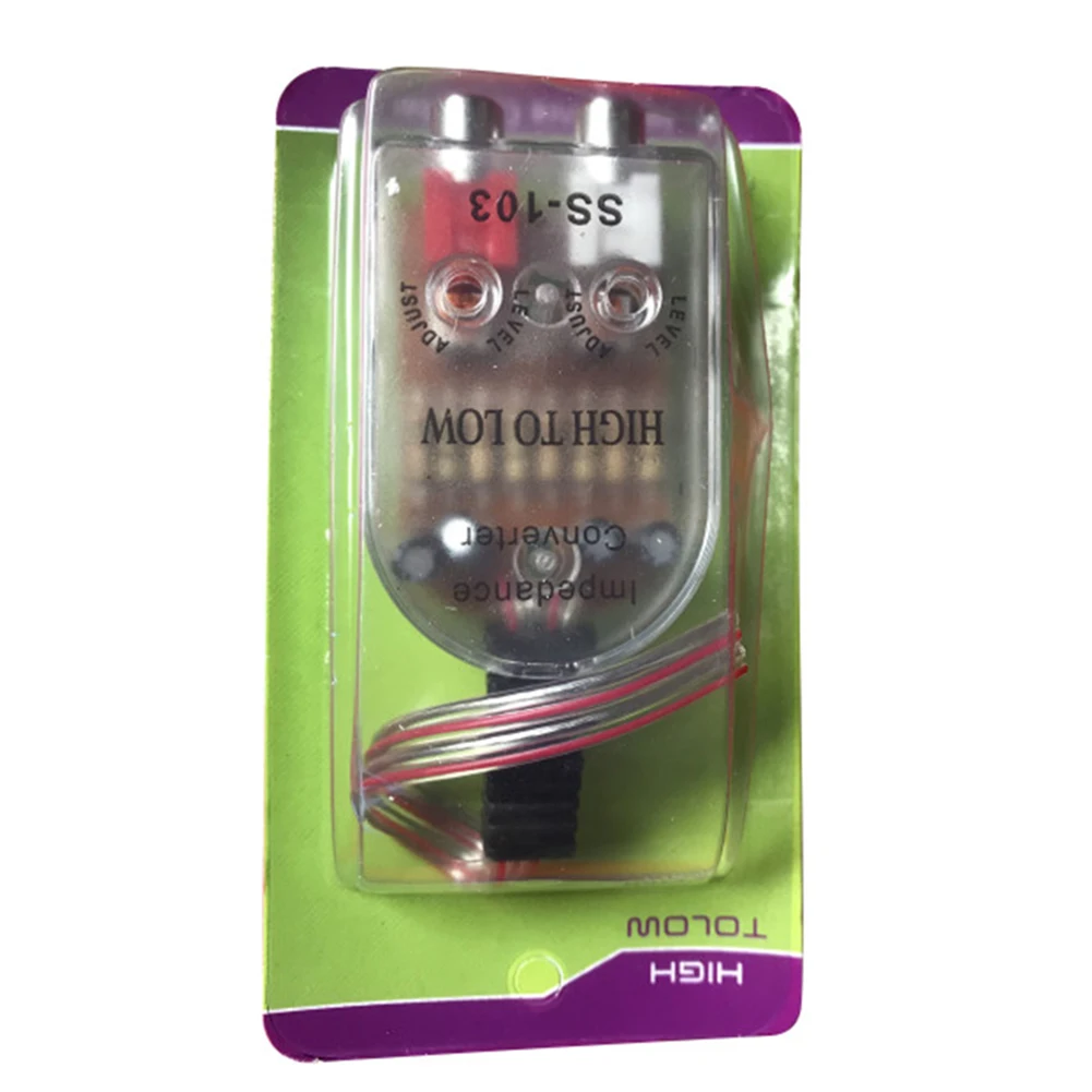 1-3Pcs 12V Universal Car High To Low Impedance Converter Speaker To RCA Line Car Converter