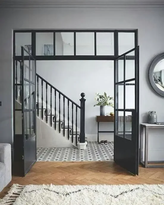 Hurricane Impact Thermal Break Aluminum Double Doors Tempered Glass Low E Glass Swing Door Exterior Front French Casement Doors