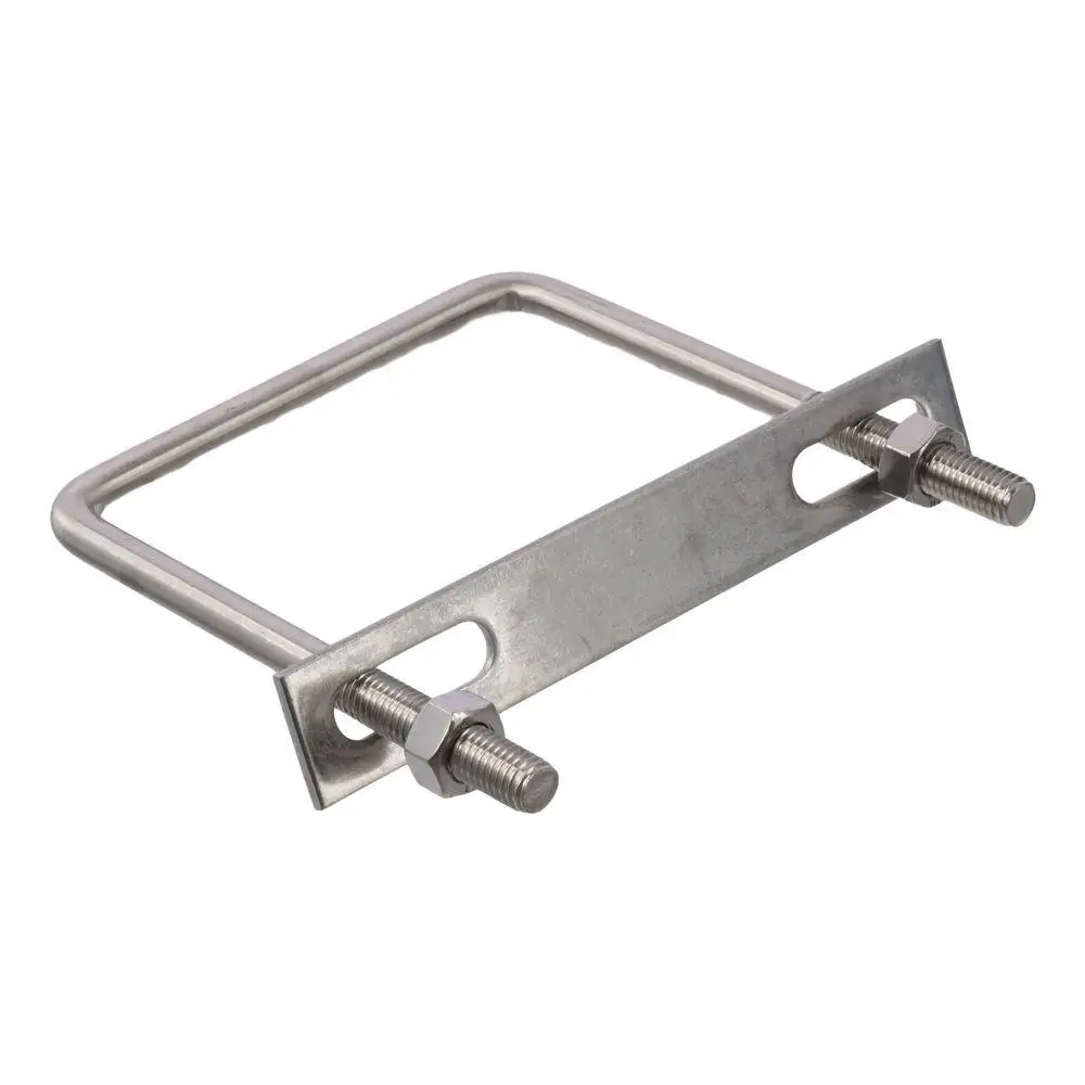 Square U-Bolts,110mm(4.3") Inner Width 135mm Length M10 304 Stainless Steel U Clamp Bolt with Nuts and Plates, for Boat Trailer
