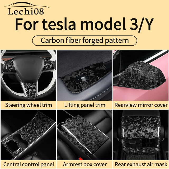 Real forged carbon fiber for Tesla model 3 accessories/car accessories  model 3 tesla three tesla model 3 carbon/accessoires - AliExpress