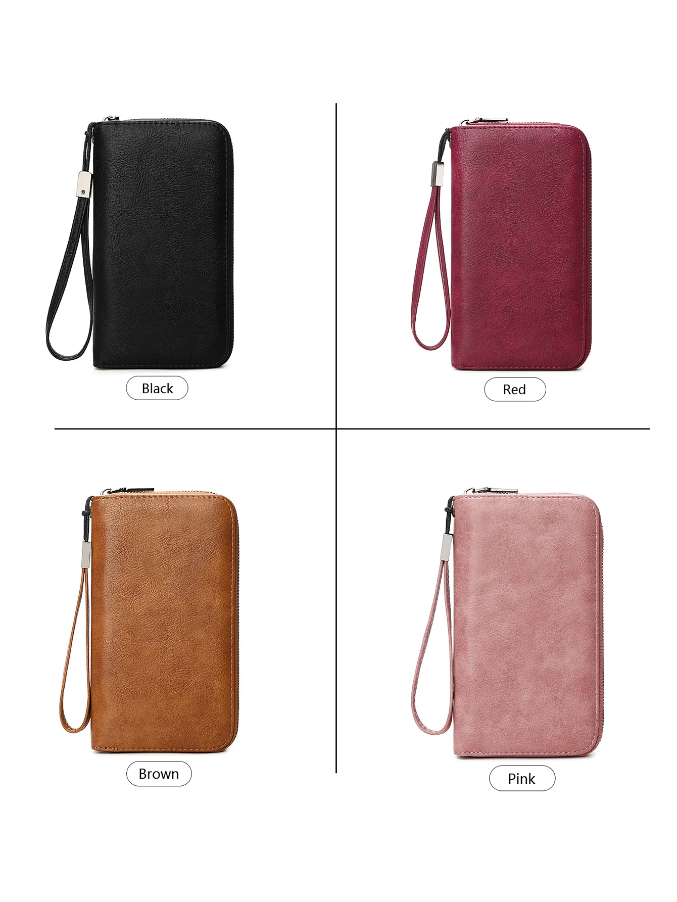 MIYIN womens long wallet retro large capacity multi card slot fashionabltemperament handbag simple multifunctional