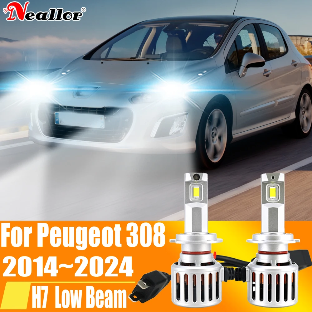 

2 шт., Автомобильные светодиодные лампы H7 12 В 55 Вт для Peugeot 6000 CC 308 ~ 2014