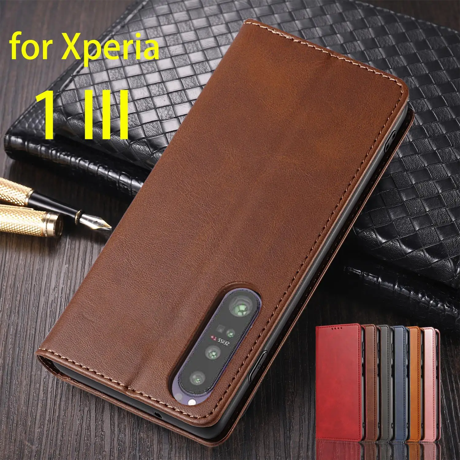 Custodia In Pelle Per Sony Xperia 1 Iii ( 1 Mark 3 ) Flip Case Card Holder Holster Custodia Magnetica Per Attrazione Custodia A Portafoglio Fundas Coq