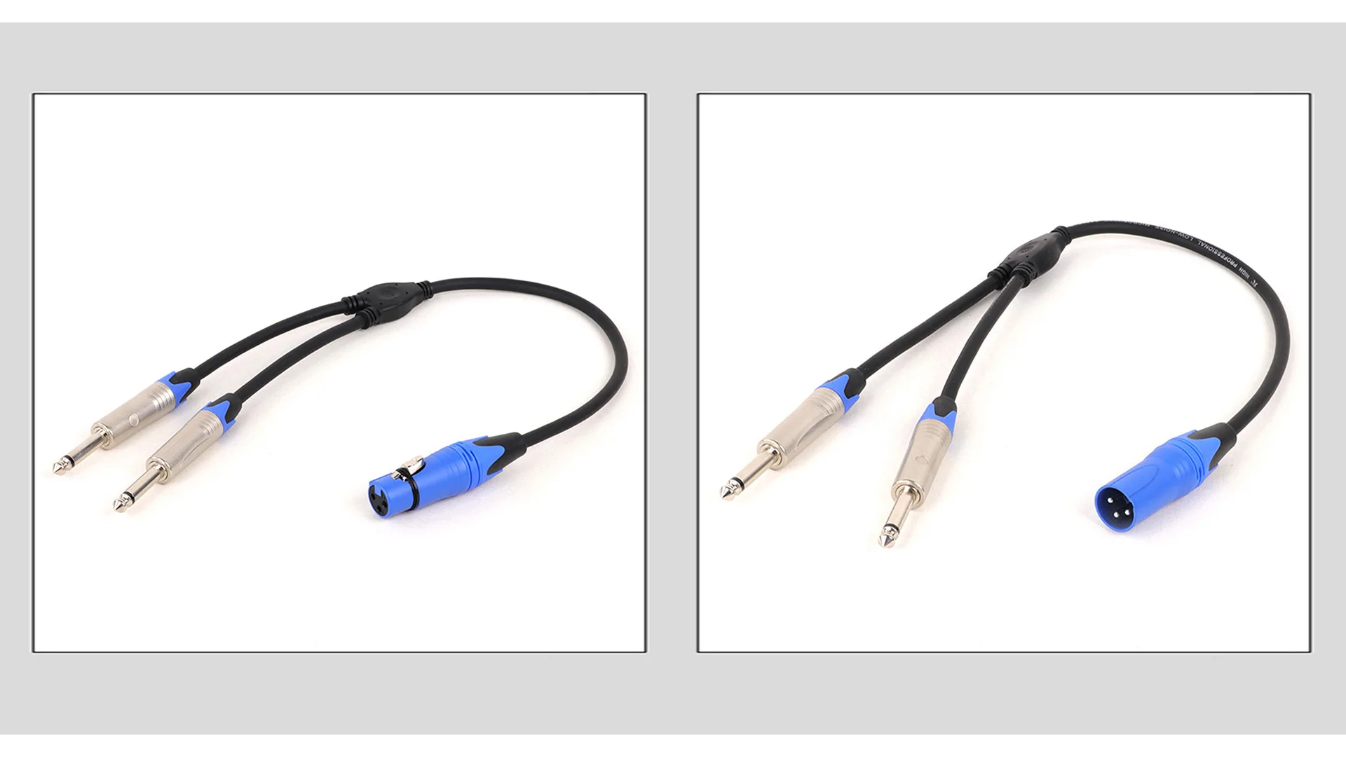 Mehrfarbiges 3-poliges xlr-Stecker/Buchse zu dualem 2, 5-Mono-Mikrofon-Patchkabel xlr zu doppeltem 2,5-Zoll-Splitter zum xlr-Audio adapter kabel – Detail 9