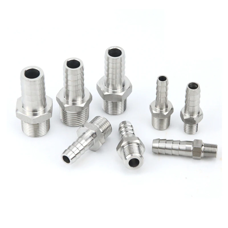 4mm 6mm 8mm 10mm 12mm 14mm 16mm 19mm Hose Barb M8 M10 M12 M14 M16 M18 M20 Male Thread Stainless Steel High Pressure Pipe Fitting