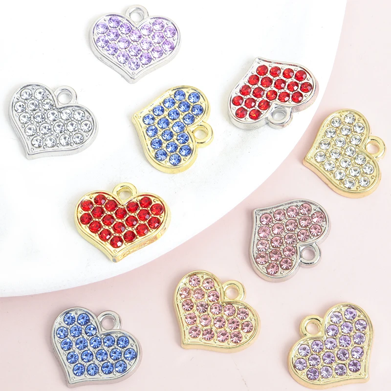 10 Шт. Красочные Элементы С Жемчугом В Форме Сердца Подвески