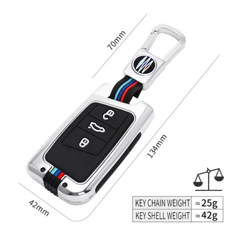 Portachiavi in lega Cover chiate/telecomando per Volkswagen Polo Golf 7 VW Magotan Passat B8 per Skoda Superb A7 accessori Auto - Portachiavi in lega per Auto portachiavi Shell Fob per Volkswagen Polo Golf 7 VW Magotan