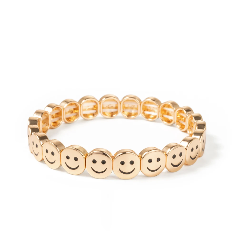 BEUTIFOR Golden Happy Face Legierung Frauen Armreif Intarsien Strass Perlen Mädchen Armband Emaille Schmuck 2025 – Detail 12