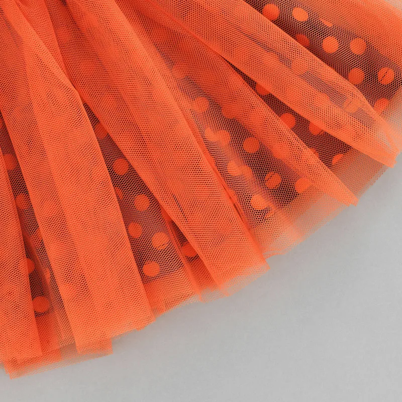 Halloween Baby Girl Dress 3 Pieces Suit Set, Pumpkin Letter Dots Print O-Neck Long Sleeve Dress Solid color Waistcoa