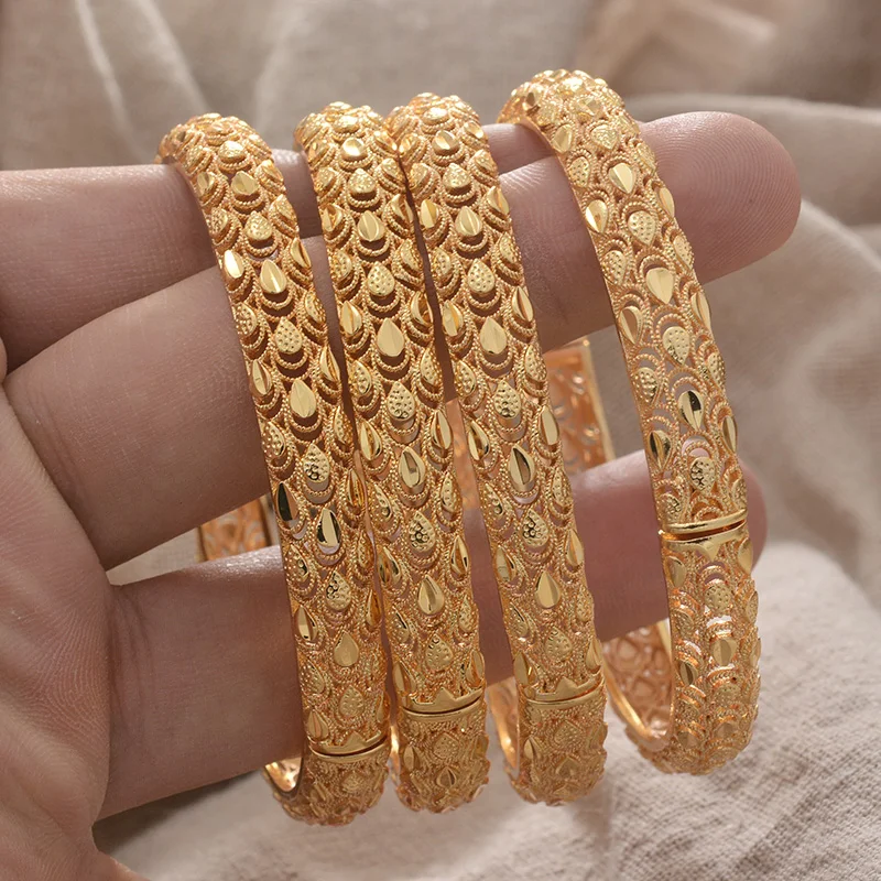 Amazon.com: Luxury Cuff Bracelets For Women Dubai 24K Gold Plated Indian  African Fashion Open Bangle Charm Wedding Ethiopian Jewelry (B-461):  Clothing, Shoes & Jewelry