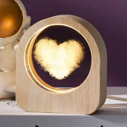 Engraved 3D Crystal Glass Solar System Desktop Decoration Gift (Love Cloud)
