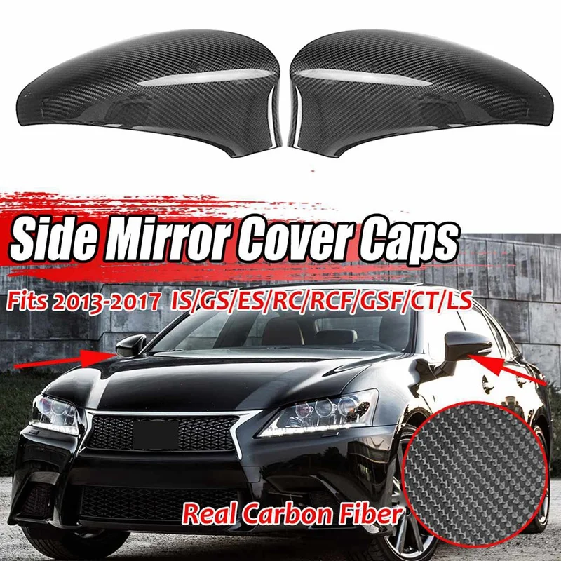 

Carbon Fiber Wing Rearview Mirror Cover Caps Trim For Lexus ES IS250 IS300 GS GS350 GS450H Left Hand Drive