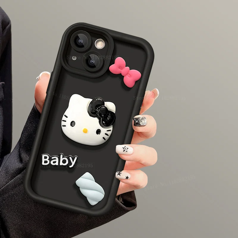 thumbnail image 1 of Funda de TPU suave 3D Sanrio Hello Kitty para Xiaomi Redmi Note 12 11 Pro Plus 5G Turbo 11S 10S 10 9 12C 10A 10C 9A 9C 9T A1 A2, 1 of 4