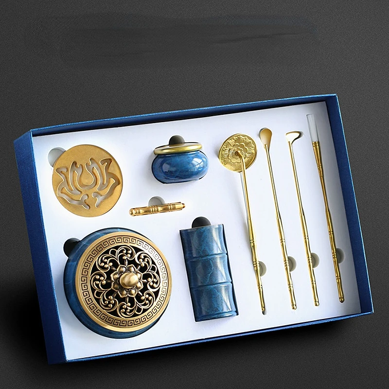 

Pure copper household incense burner kit tool room incense ash pressing mold incense burner supplies seal